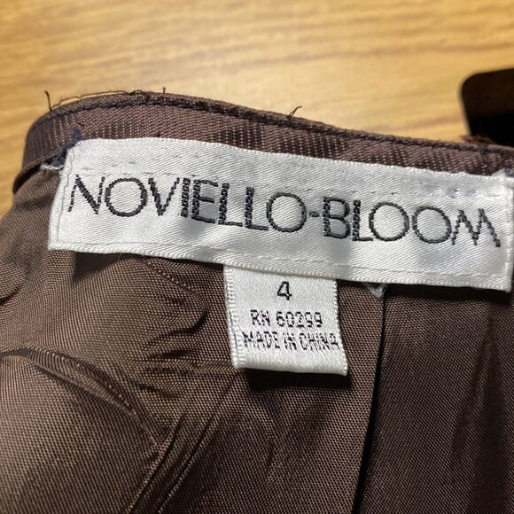 Novello-Bloom Brown Straight Dress Leaf Trimmed Skirt - Picture 7 of 9